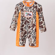 Camo Mallard Embroidered UPF Swim One-Piece