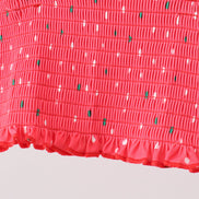 Red Watermelon Smocked UPF Swim Set