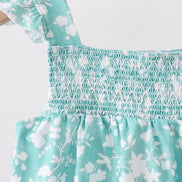 Sage Floral Smocked Bubble