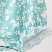 Sage Floral Smocked Bubble