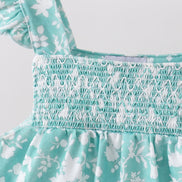 Sage Floral Smocked Bloomer Set