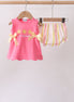 You're my sunshine Embroidered Bow Stripe Bloomer Set
