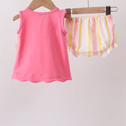 You're my sunshine Embroidered Bow Stripe Bloomer Set