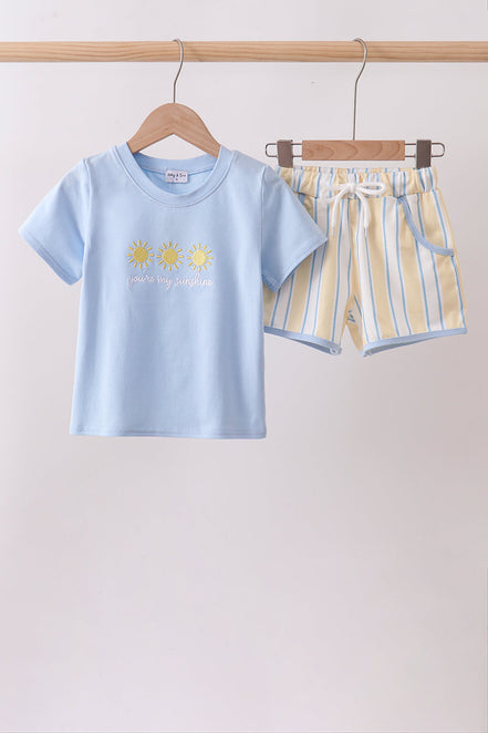 You're my sunshine embroidery Stripe Set