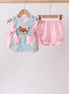 Green Bear Floral Applique Bloomer Set