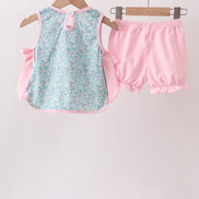 Green Bear Floral Applique Bloomer Set
