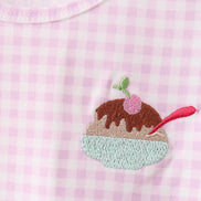 Purple Ice Cream Plaid Embroidered Set