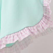 Purple Ice Cream Plaid Embroidered Set
