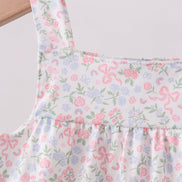 Blue Floral Print Ruffle Bloomer Set