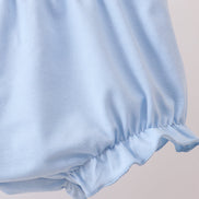 Blue Floral Print Ruffle Bloomer Set