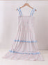 Blue Floral Smocked Mom Tiered Dress