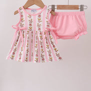 Pink Garden Ruffle Bloomer Set