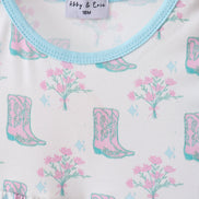 Blue Boots Print Bloomer Set