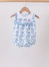 Blue Shells Embroidered Ruffle Bubble