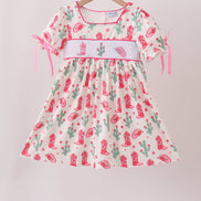 Pink Boots Smocked Dress