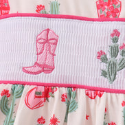 Pink Boots Smocked Dress