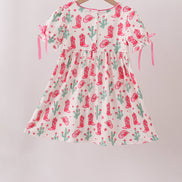 Pink Boots Smocked Dress