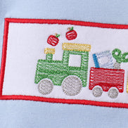 Blue Train Embroidered Set