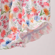 Coral Jesus Loves me Embroidered Floral Bubble