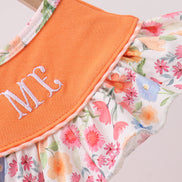 Coral Jesus Loves me Embroidered Floral Bubble