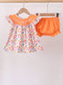 Coral Jesus Loves me Embroidered Floral Bloomer Set