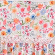 Coral Floral Print Mom Lace Dress