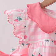 Pink Floral Ruffle Bloomer Set