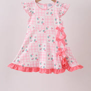 Pink Floral Ruffle Dress