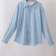 Blue Grid Dad Button Down Shirt