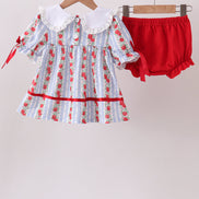Red Apple Embroidered Bloomer Set