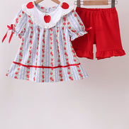 Red Apple Embroidered Set