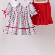 Red Apple Embroidered Set