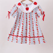 Red Apple Embroidered Dress
