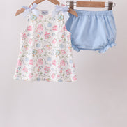 Blue Hydrangea Ruffle Bloomer Set