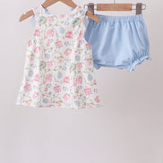 Blue Hydrangea Ruffle Bloomer Set
