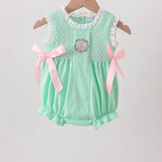 Green Butterfly Smocked Lace Bubble