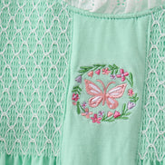 Green Butterfly Smocked Bloomer Set