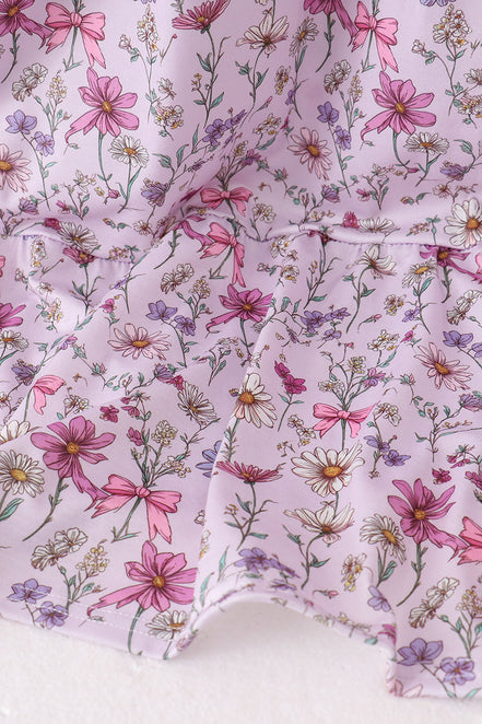 Purple Garden Ruffle Mom Dress