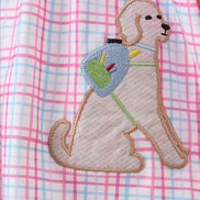 Pink Puppy Applique Ruffle Set