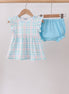 Blue Plaid Ruffle Bloomer Set