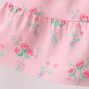 Pink Floral Tiered Dress