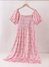 Pink Floral Smocked Mom Dress