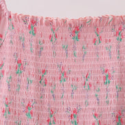Pink Floral Smocked Mom Dress