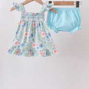 Floral Smocked Bloomer Set