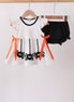Black Spider Embroidery Ruffle Bloomer Set