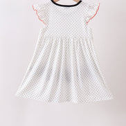 Black Spider Embroidery Ruffle Dress