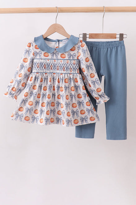 Blue Pumpkin Smocked Pants Set – Baby & Toddler Girls 12M–8Y