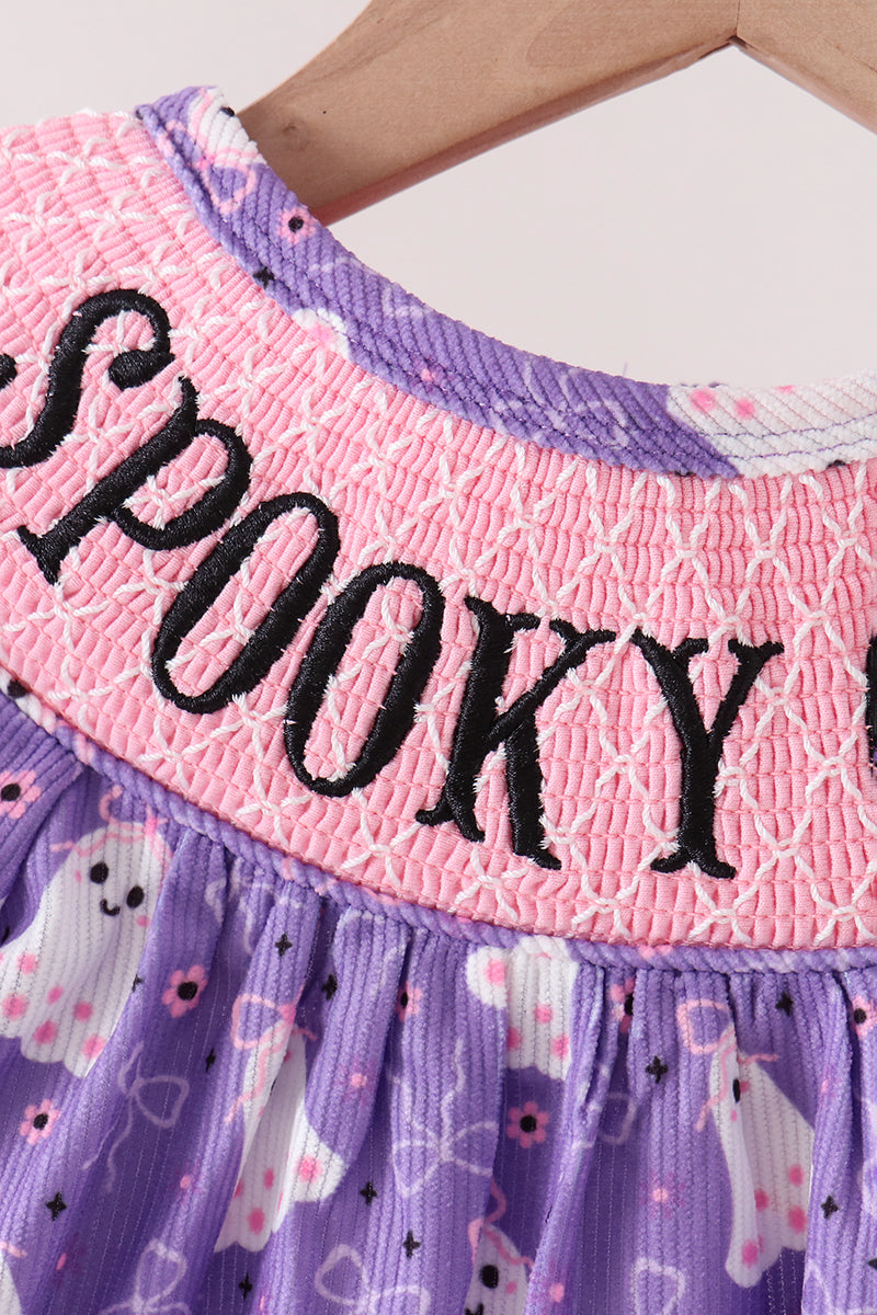 Girls' Purple Spooky Smocked Dress – Toddler & Kids Sizes 12M–7Y