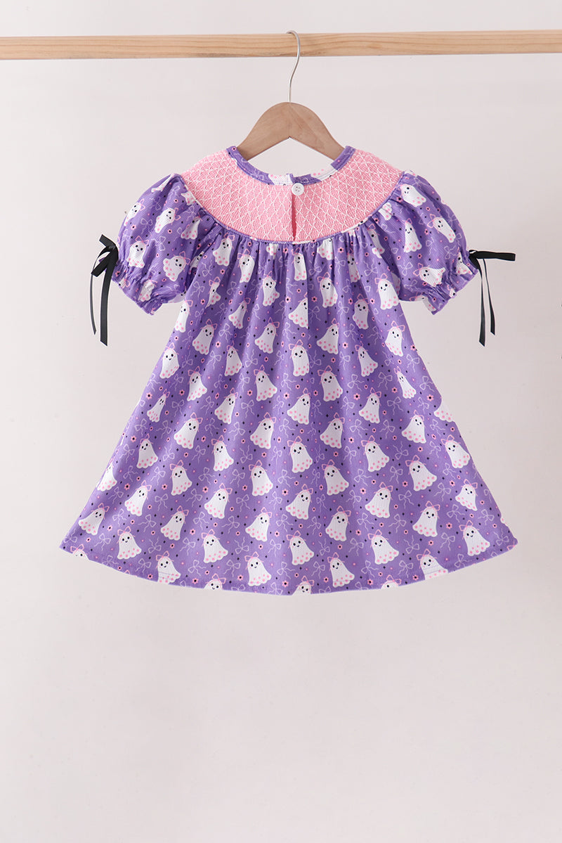 Girls' Purple Spooky Smocked Dress – Toddler & Kids Sizes 12M–7Y