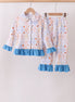 Blue Chicken Bow Bamboo Pajama Pants Set